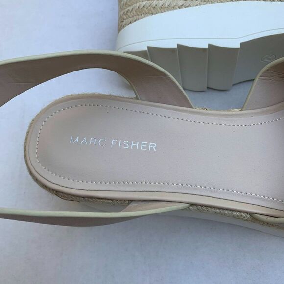 Marc Fisher Womens Zarita Leather Strappy Espadrilles Sz 11M in Cream - Picture 11 of 13